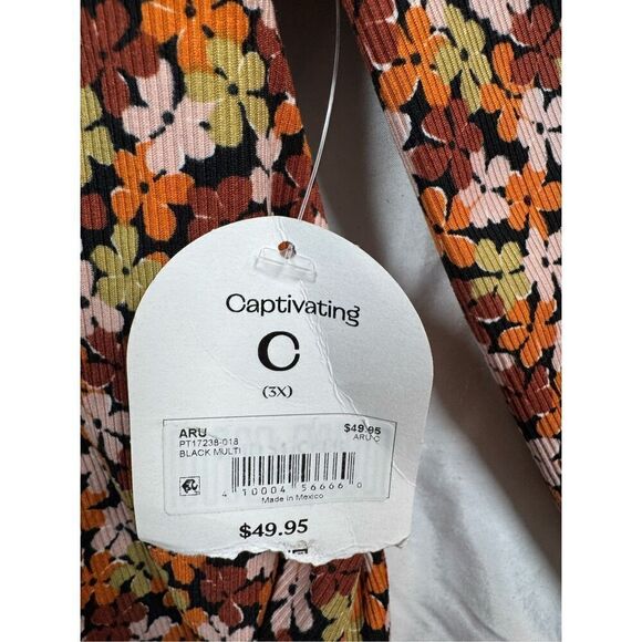 Arula Floral Boho Peasant Shirt 3X Off-the-Shoulder Top NWT - Picture 6 of 7